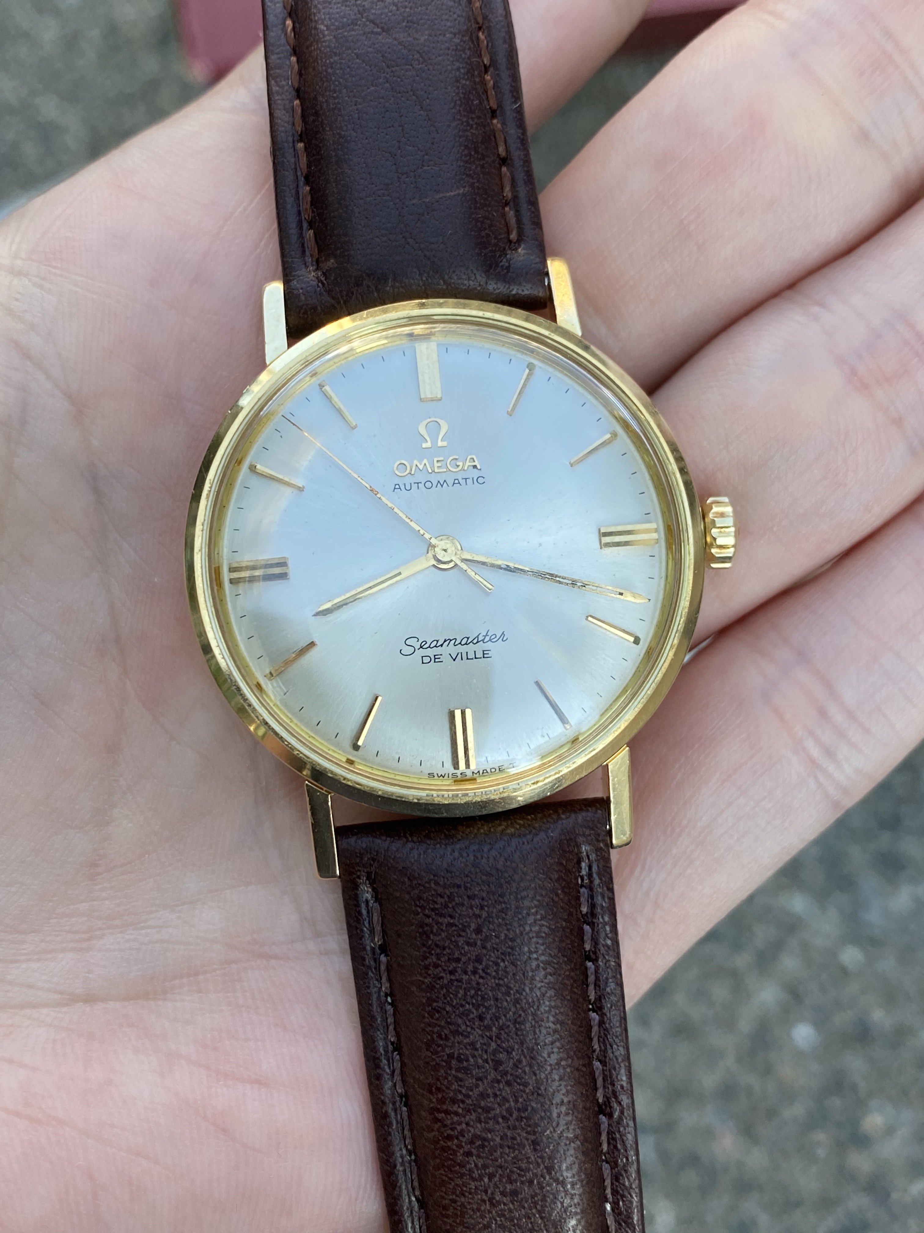 SOLD Solid 18K YG 1964 Omega Seamaster DeVille Very Clean w