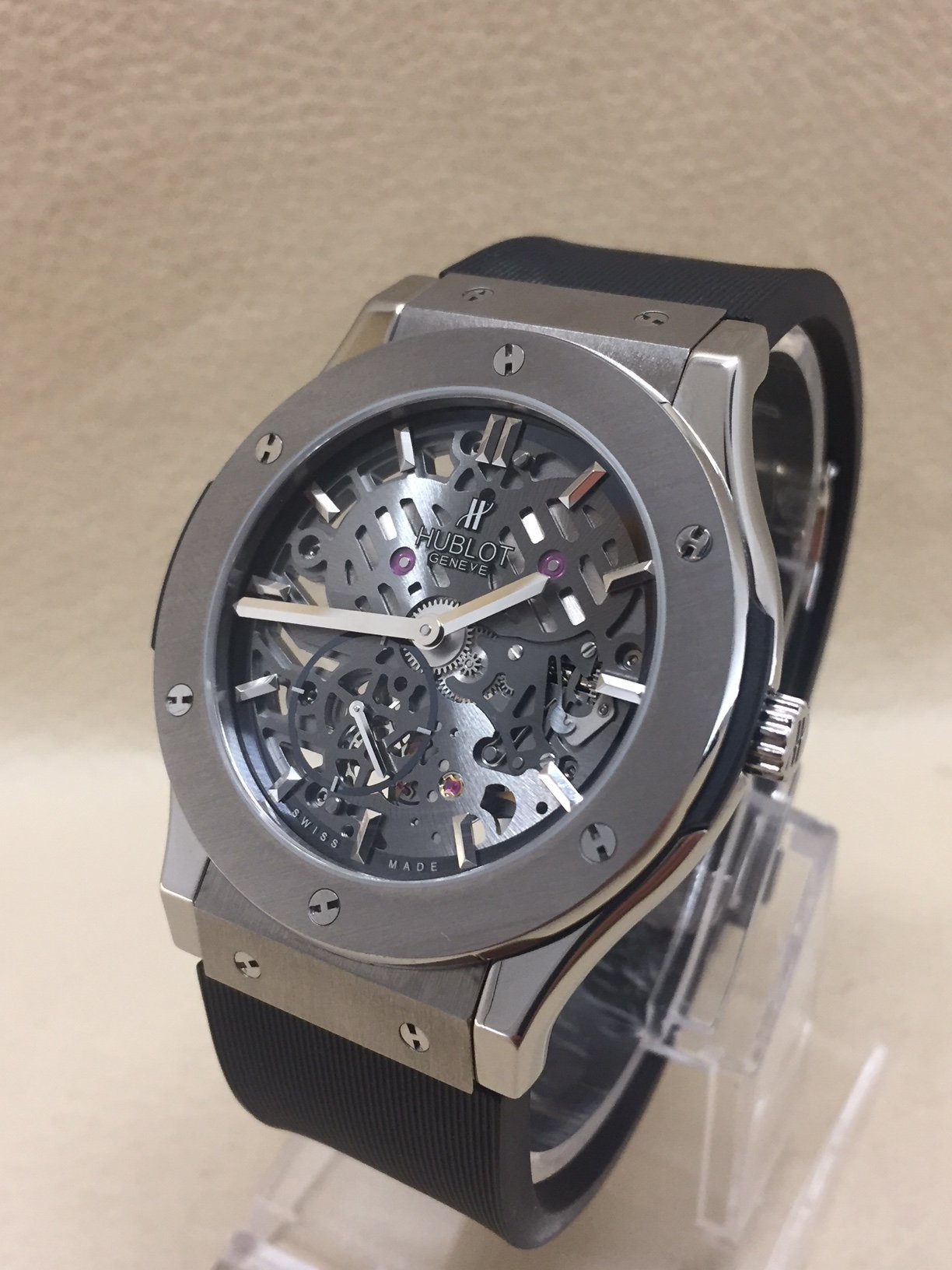 Hublot Classic Fusion Ultra Thin 45mm Titanium Black Dial Watch  515.NX.1270.LR - Chronostore