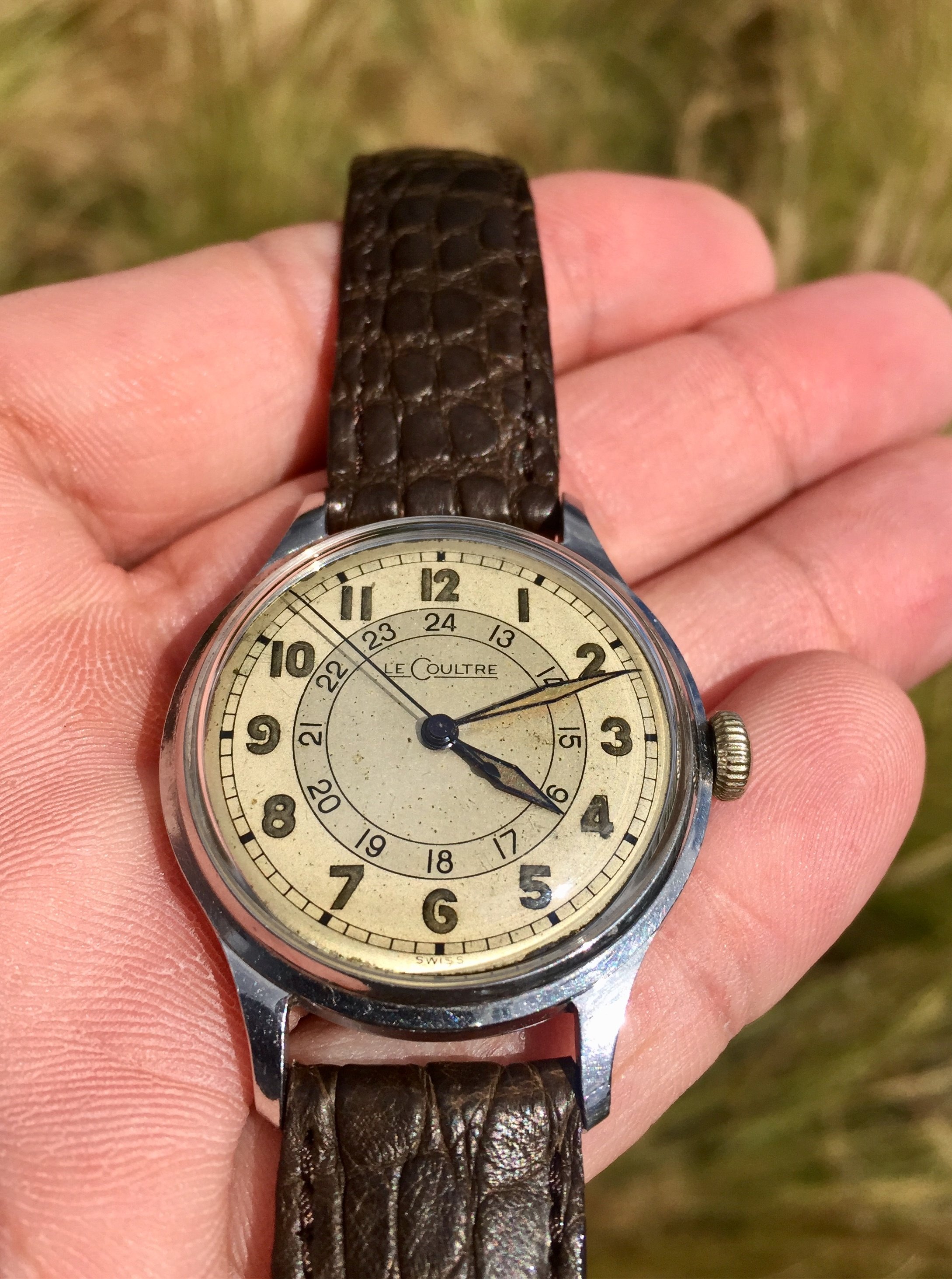 SOLD LeCoultre 1940s 24 Hour Dial Military Inspired Omega Forums