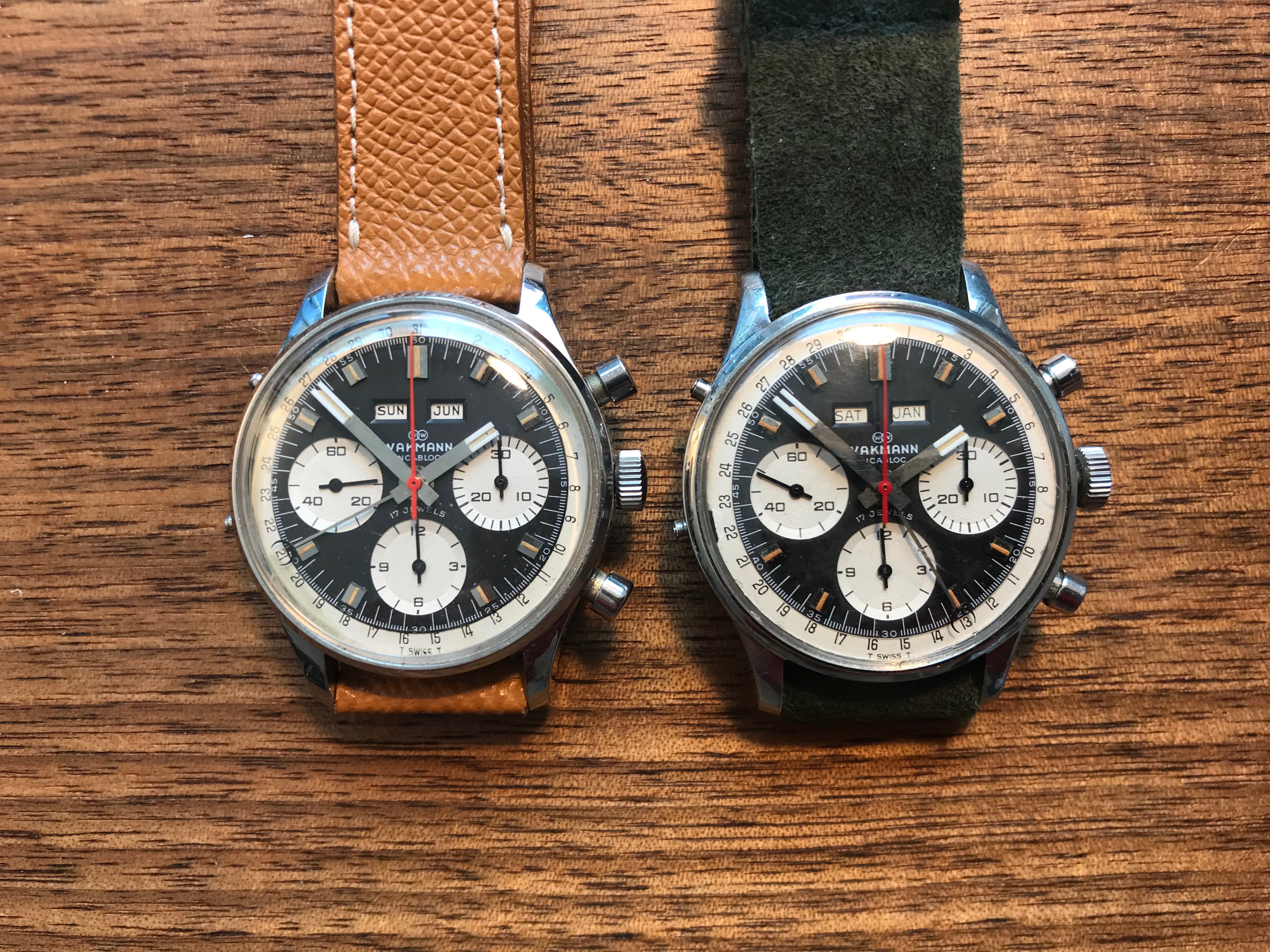 Wakmann triple date discount chronograph