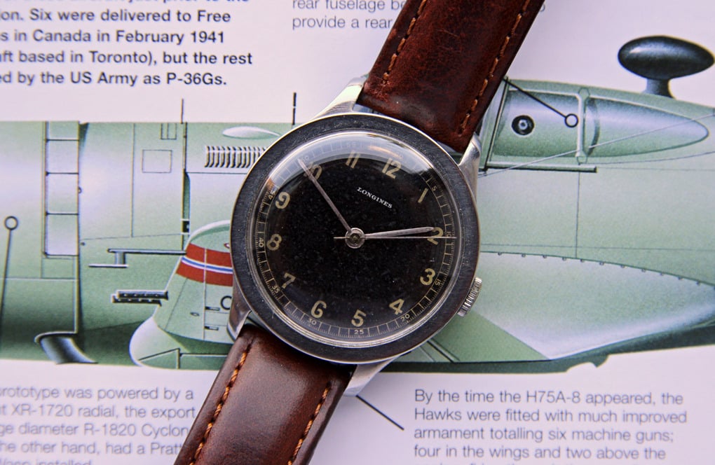 SOLD FS Vintage 1940s Steel Longines Cal. 12.68N w Military