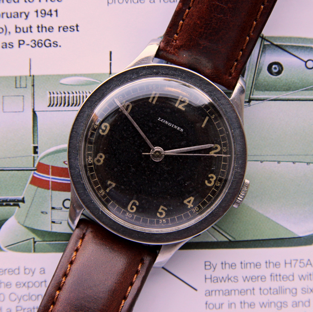 SOLD FS Vintage 1940s Steel Longines Cal. 12.68N w Military