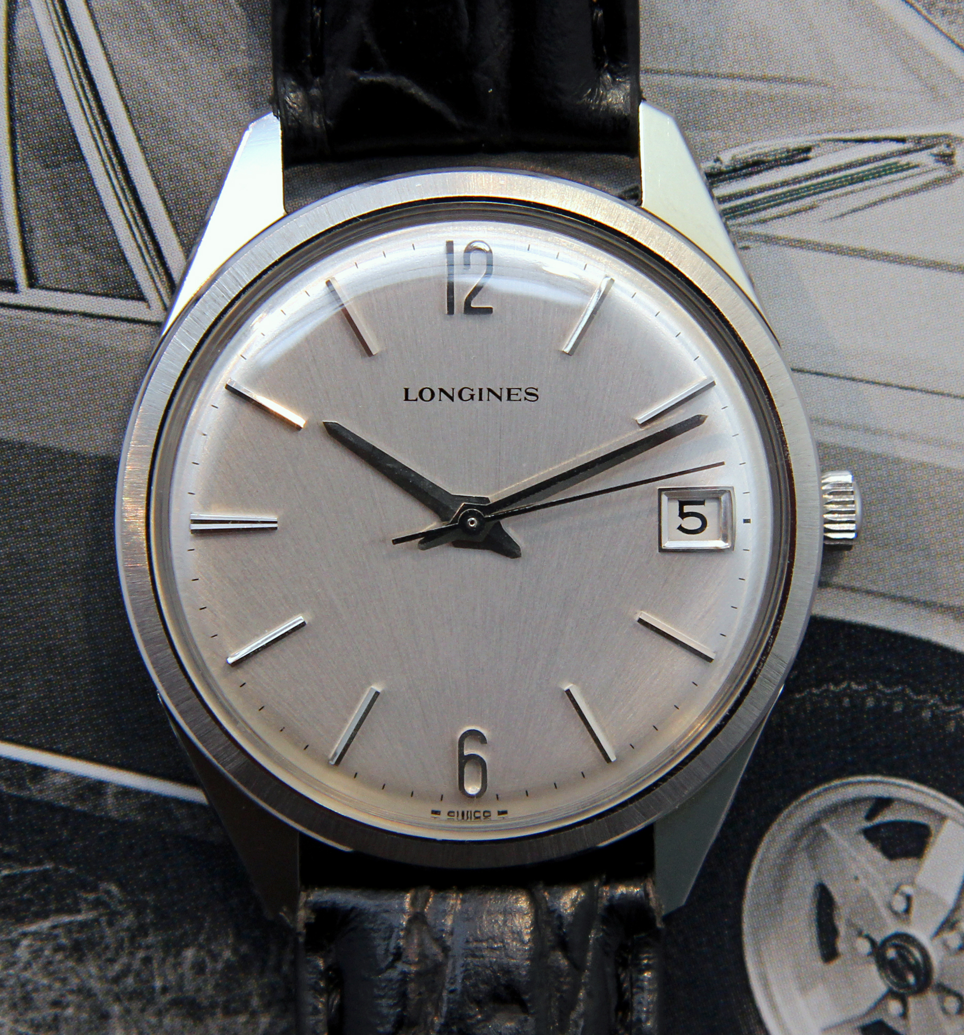 SOLD Vintage 1960s Steel Longines Cal. 285 w Beautiful Silver