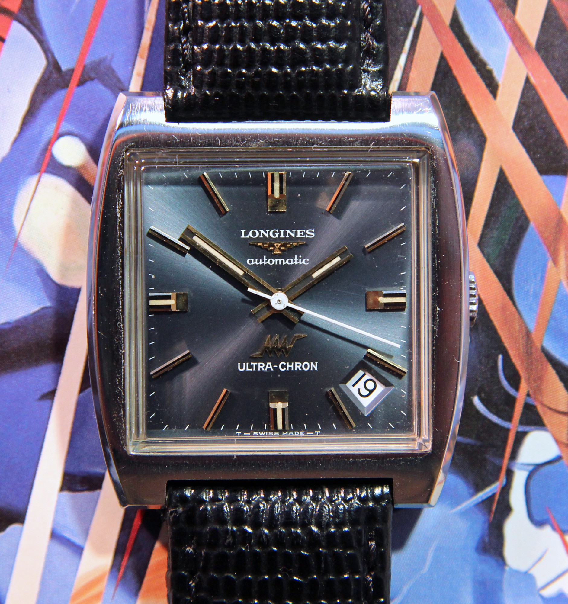 SOLD Vintage 1970s Steel Longines SQUARE Ultra Chron w