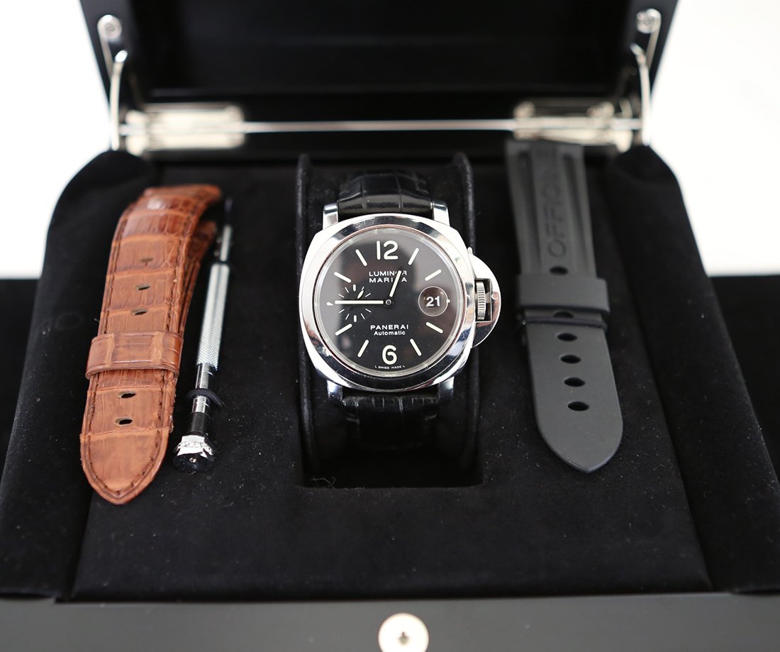 FS Panerai PAM Luminor 104 with Box Papers Three Straps