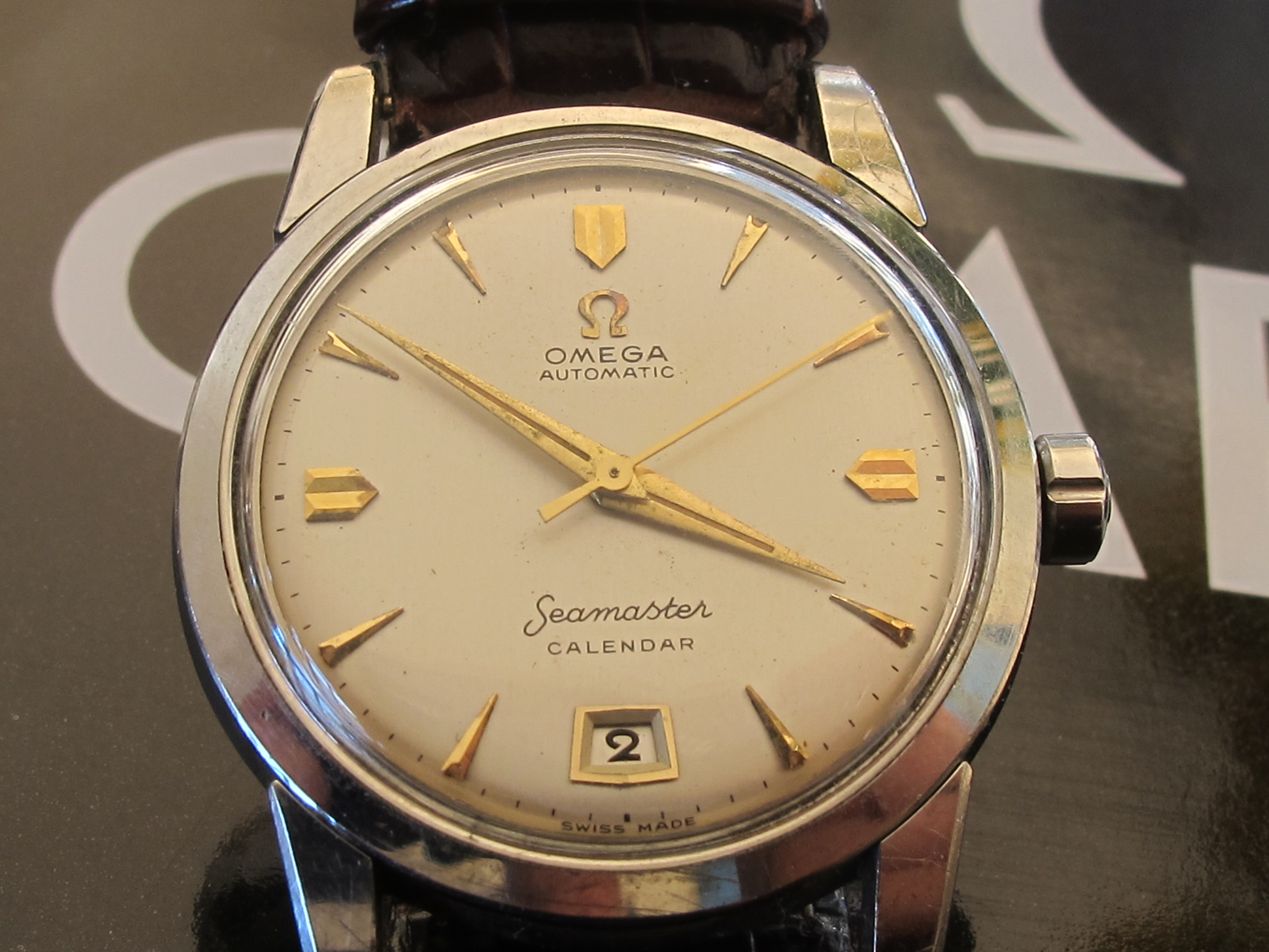 FS Omega Seamaster Date @ 6, Ref. 2757 – 3 SC, Cal 355, Circa 1954