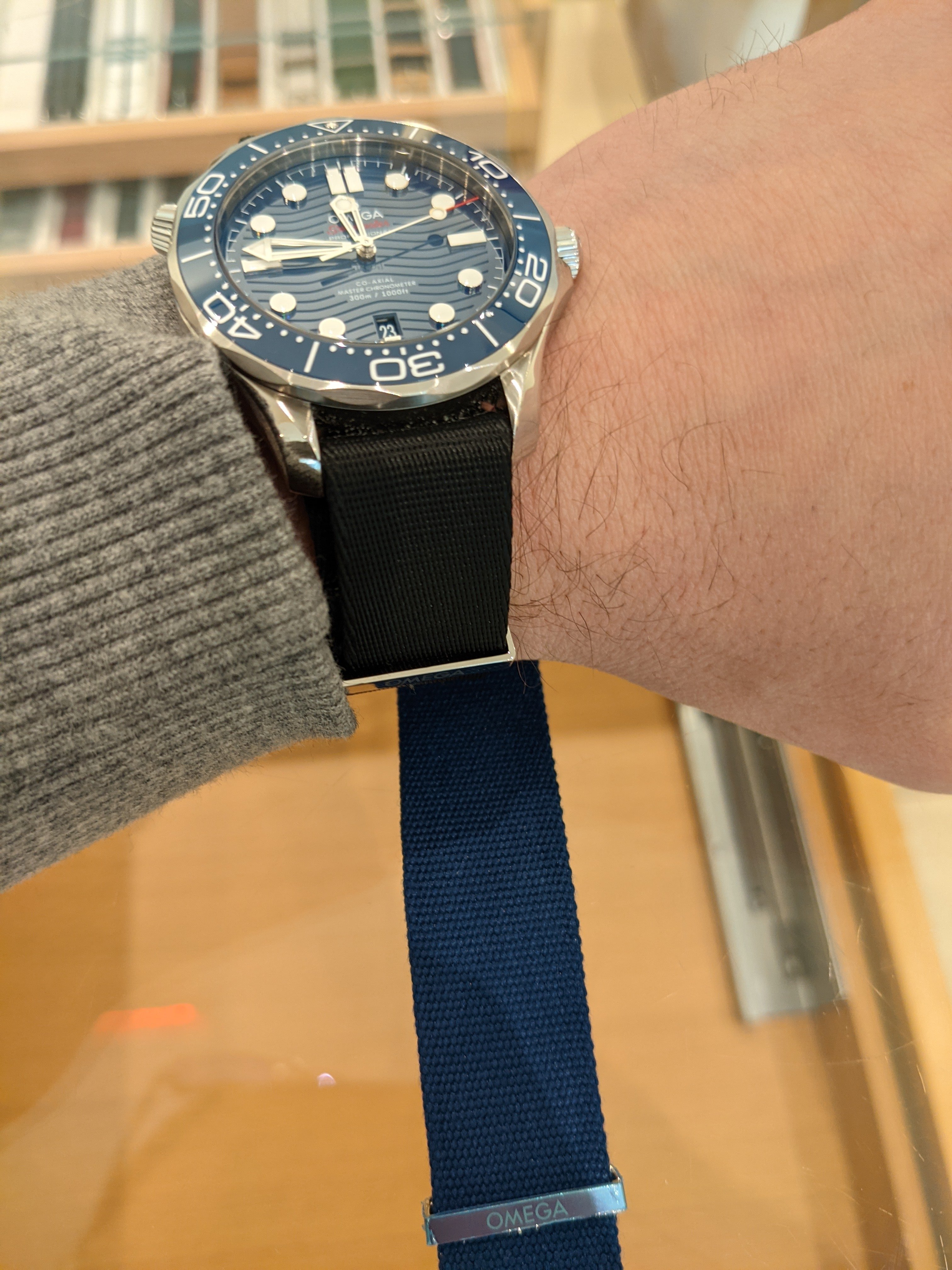 CWZ003833 | Omega 19mm Blue Coated Nylon Fabric Strap