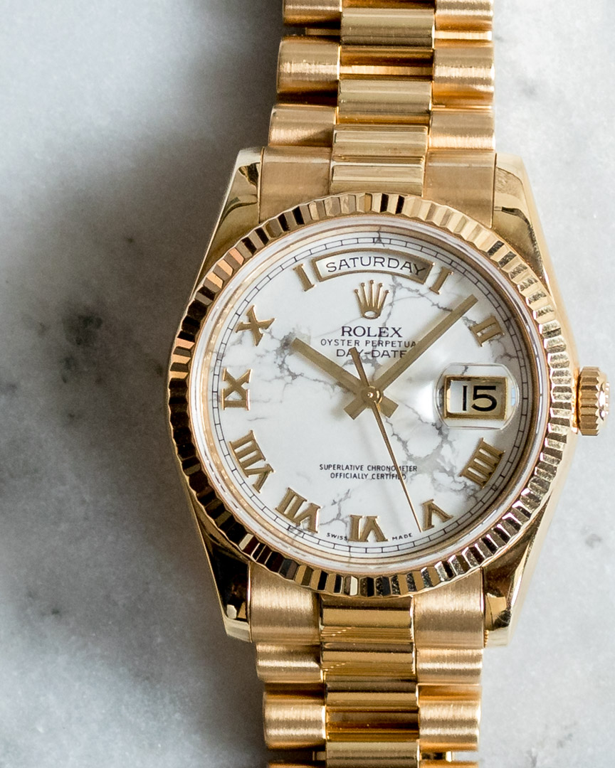 rolex day date marble dial price