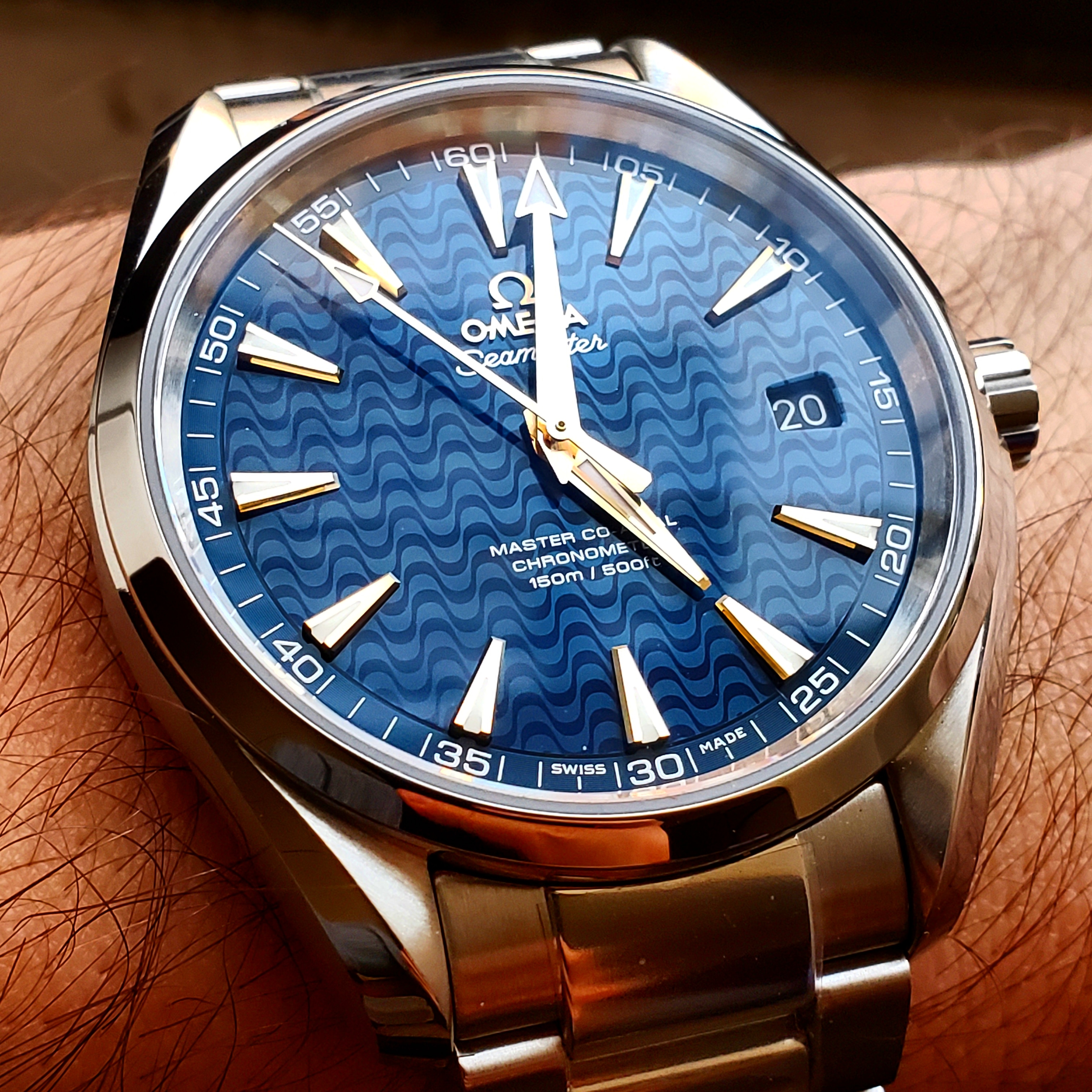 omega aqua terra blue dial