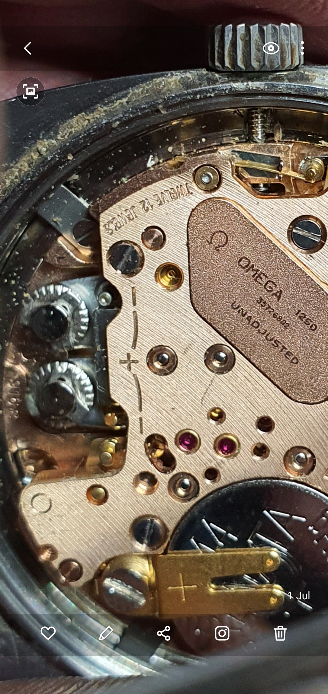 Omega 1250 movement sale