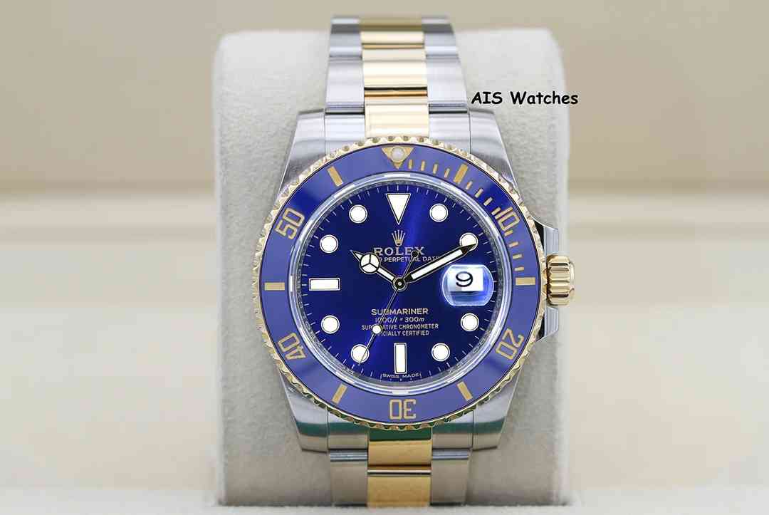 Rolex Submariner 18K YG/SS 116613LB SunBurst Blue Dial Ceramic 40MM 2019 B&P