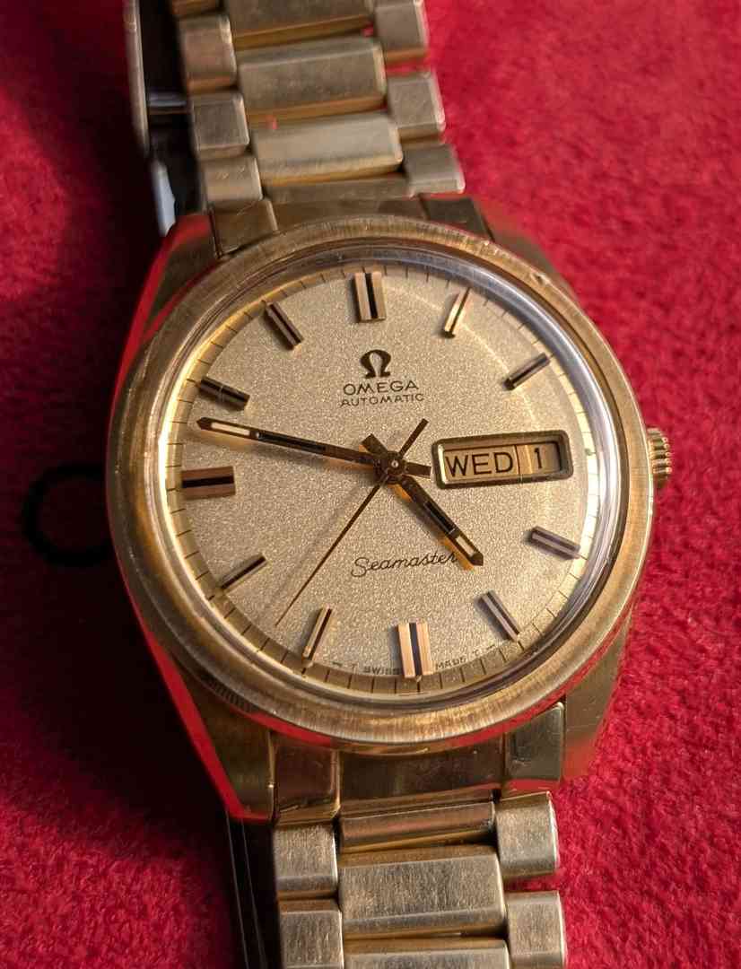 Omega Seamaster sparkle dial, 14K gold capped, Ref. 166.032, bracelet, Extract!