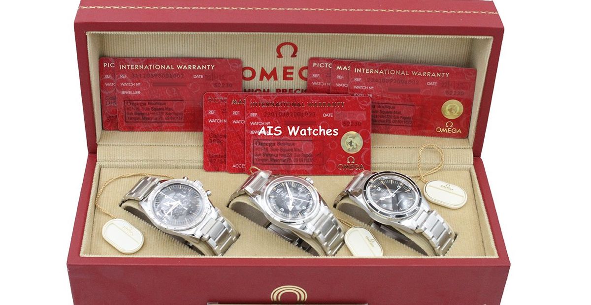 OMEGA Boxes 3台セット FSOT - BNIB Omega 1957 Trilogy Edition 557 LIMITED 60th