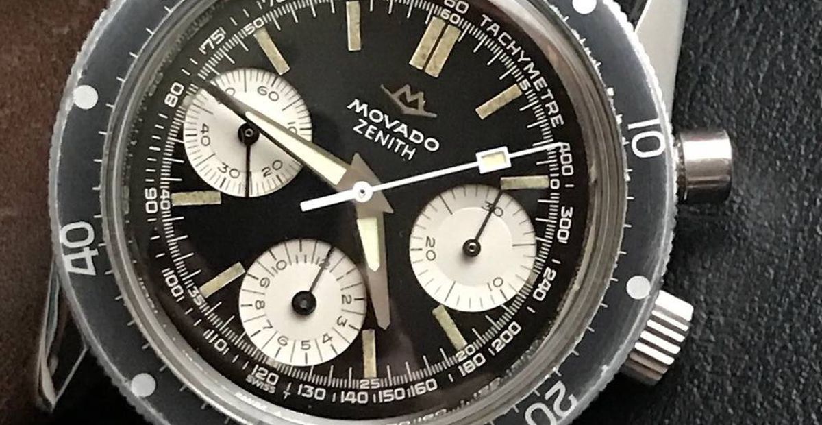SOLD - Movado/Zenith Super Sub Sea (A277 twin) Reverse Panda Dial