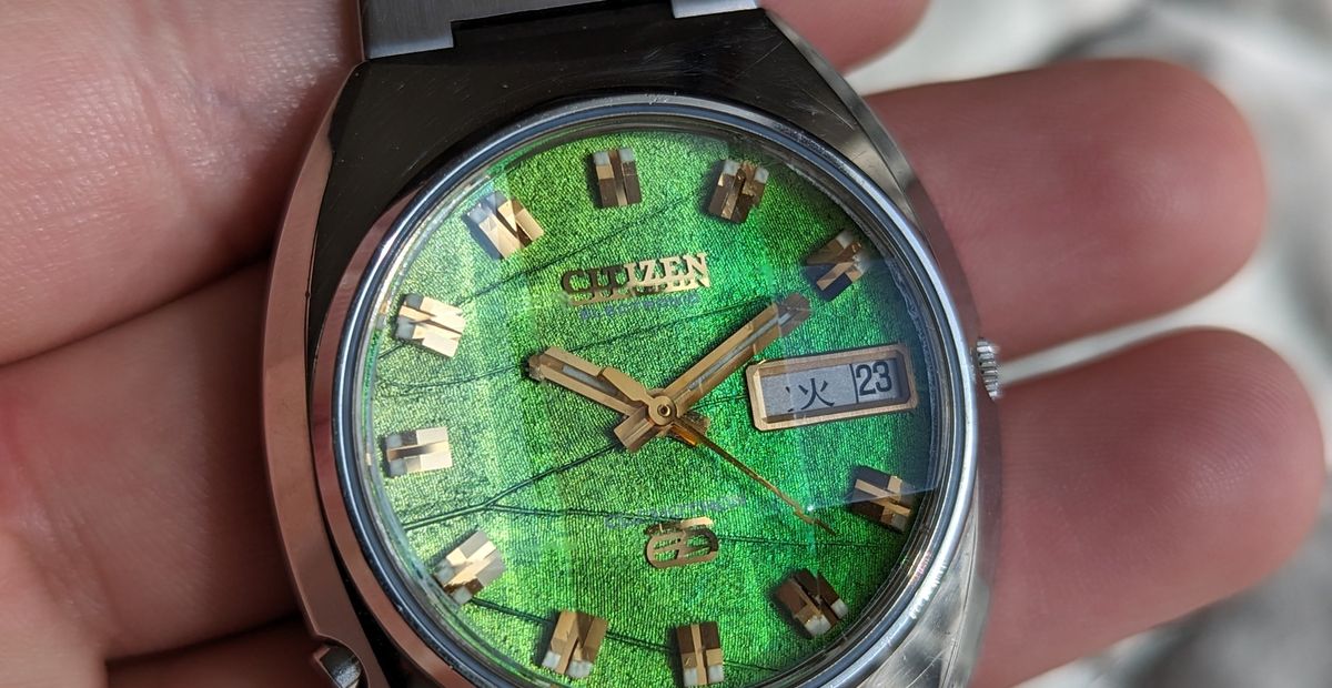 SOLD - 1973 Citizen Cosmotron Funky Green Dial | Omega Watch Forums