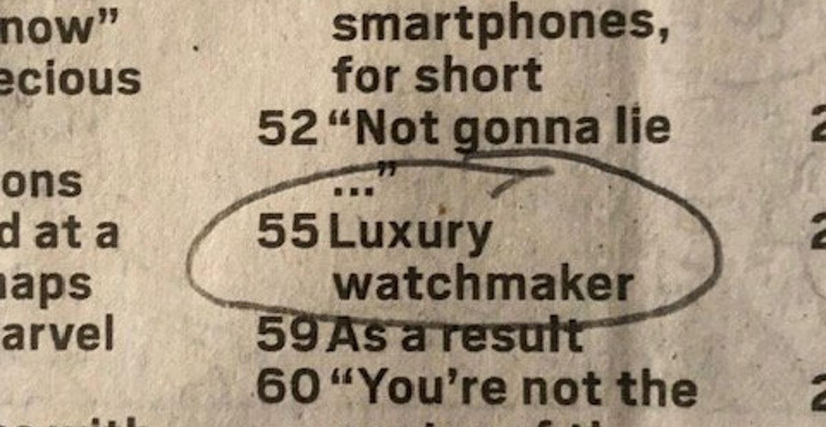 Crossword confusion Omega Watch Forums