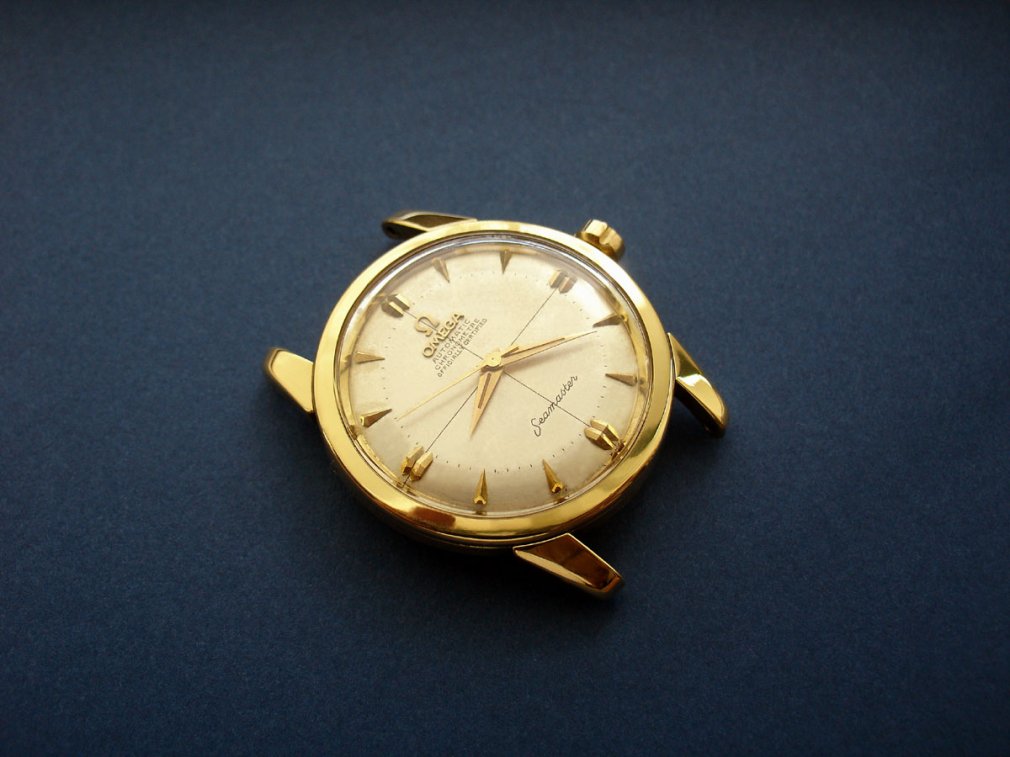 vintage omega seamaster 18k gold watch
