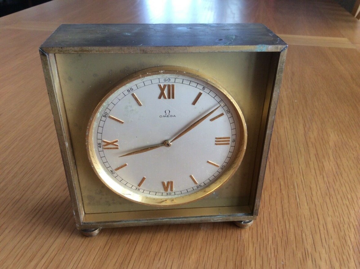 SOLD - Omega 8 day clock rare circa 1946 for restoration and parts ...