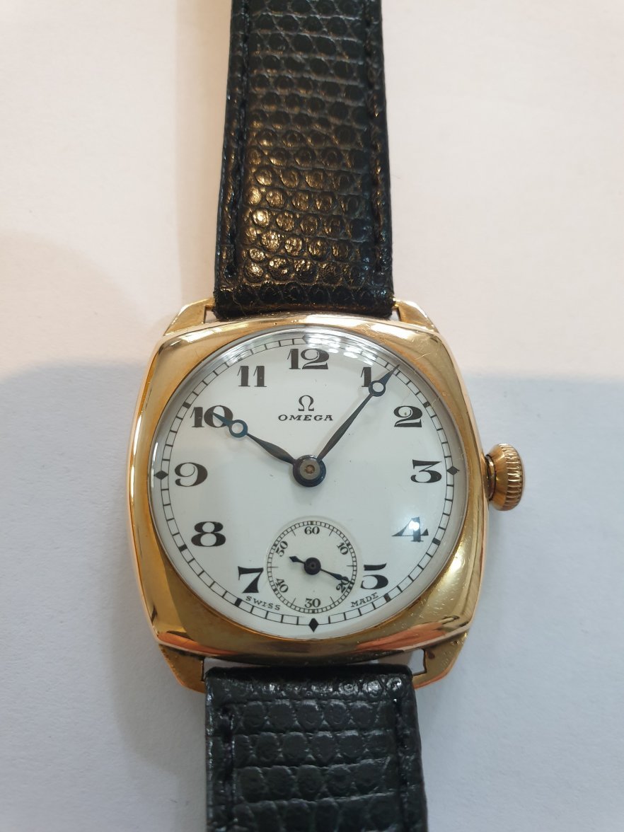 SOLD...Omega 1930's cushion Dennison cased 9ct gold watch Omega Forums