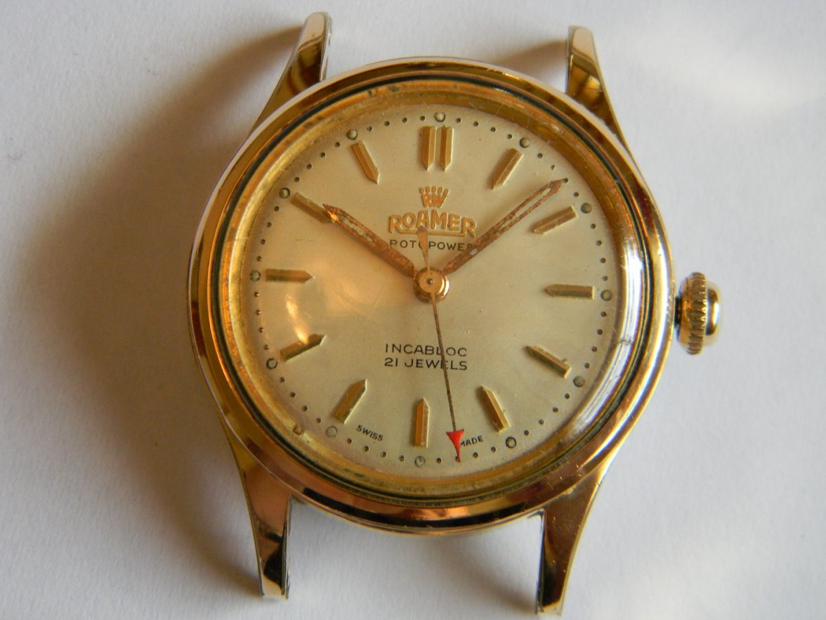 SOLD - ROAMER Rotopower 21 Jewel MST 420 Automatic Gold Plated Case ...