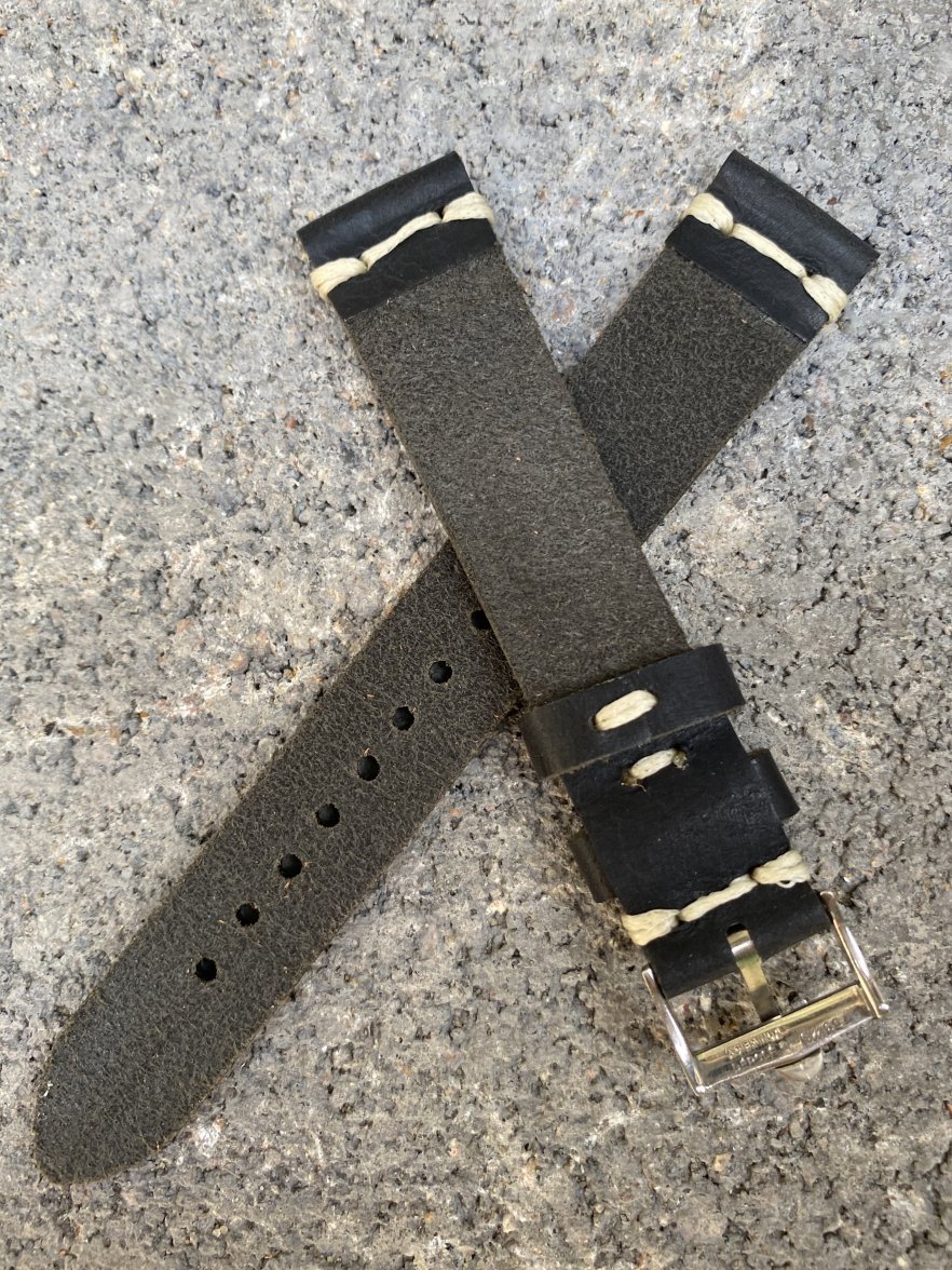 SOLD - Vintage 16mm Stainless Omega Buckle w/ 18mm leather strap ...