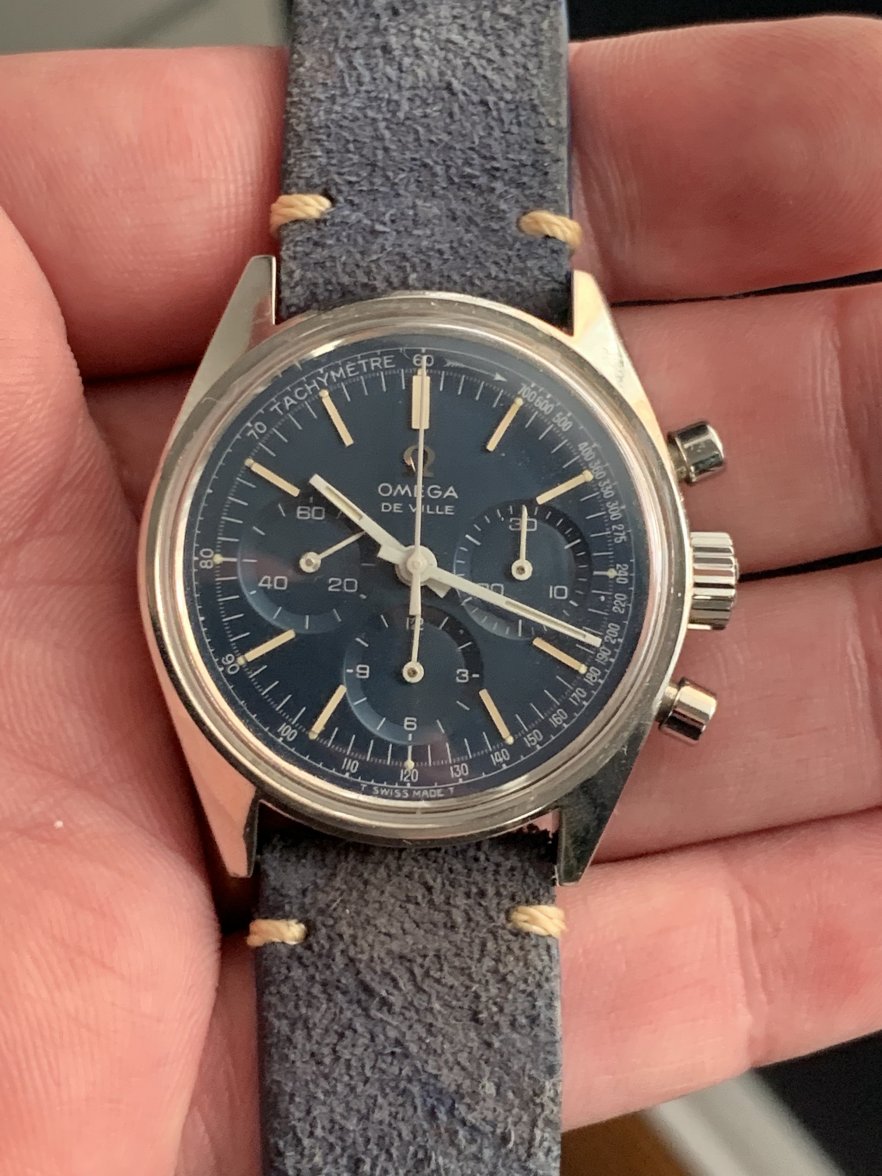 SOLD - Vintage Blue Dialed Omega 861 De Ville Chronograph, 145.018 ...