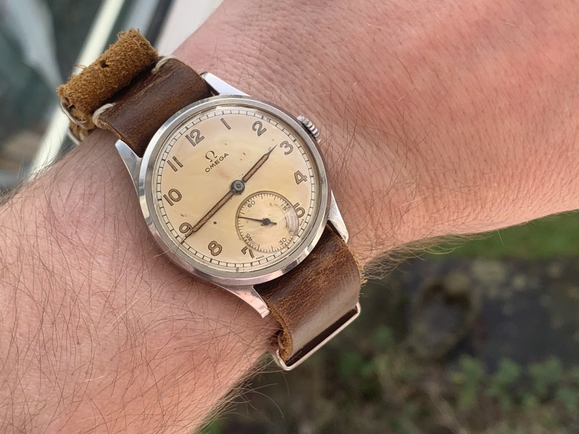 SOLD 1944 Omega 30T2 with military Suveran style radium dial