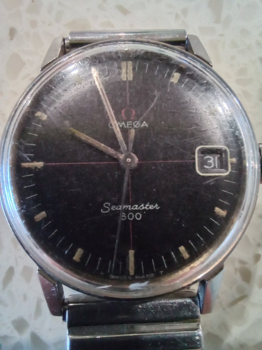 Seamaster 600 black dial red cross 