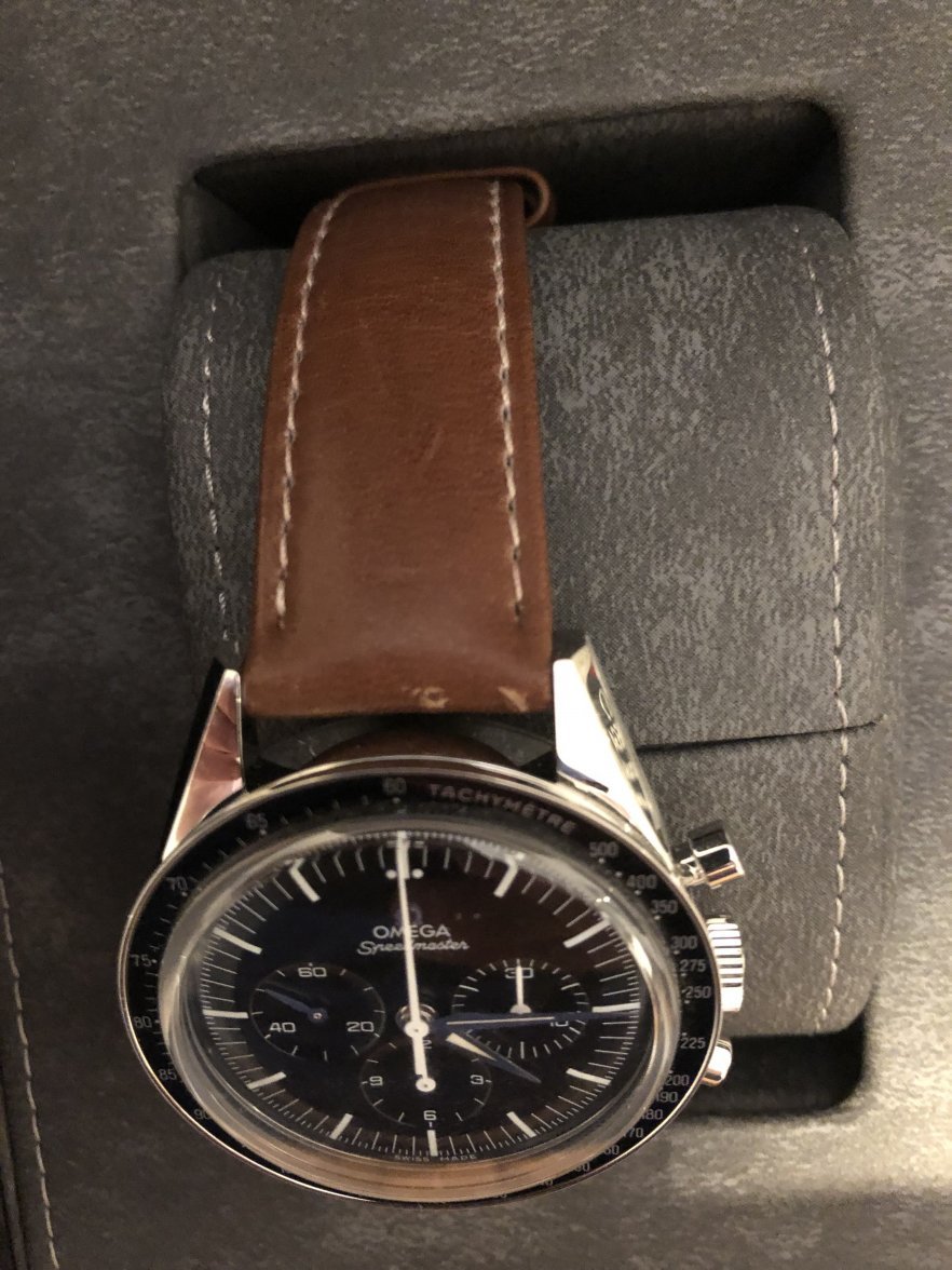 Omega barenia clearance leather strap