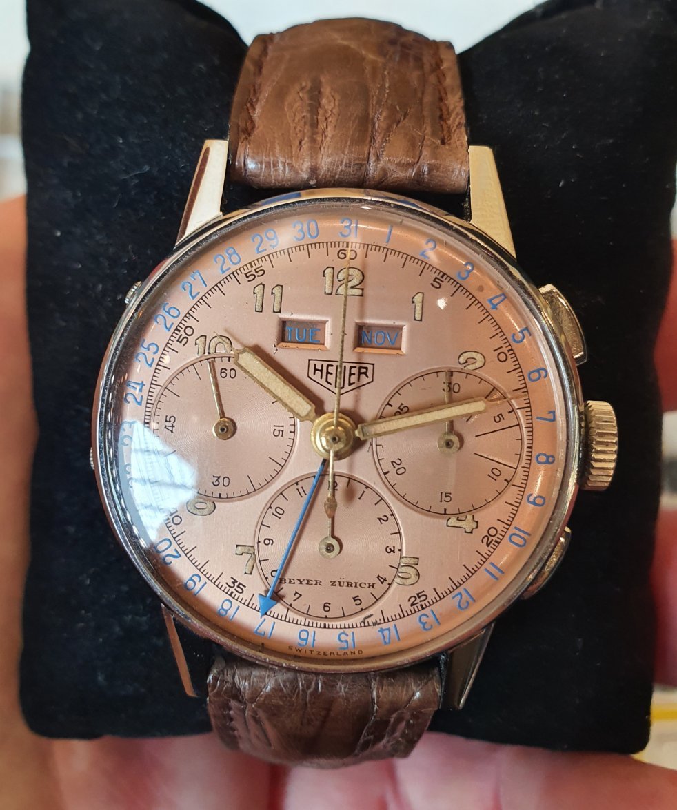 Heuer triple date valjoux 72c hot sale