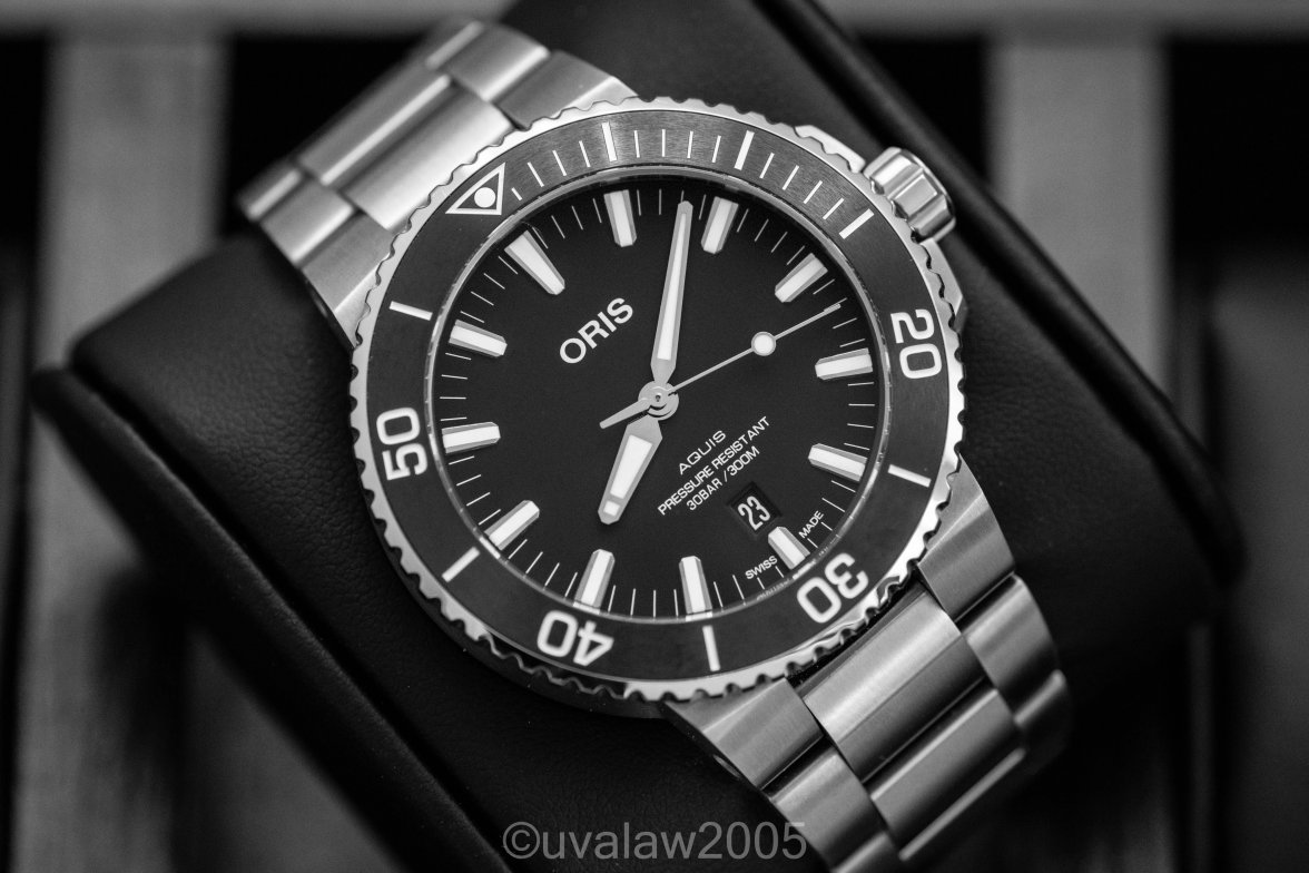 SOLD Oris Aquis 43.5mm Matte Black Dial Brushed Ceramic Bezel