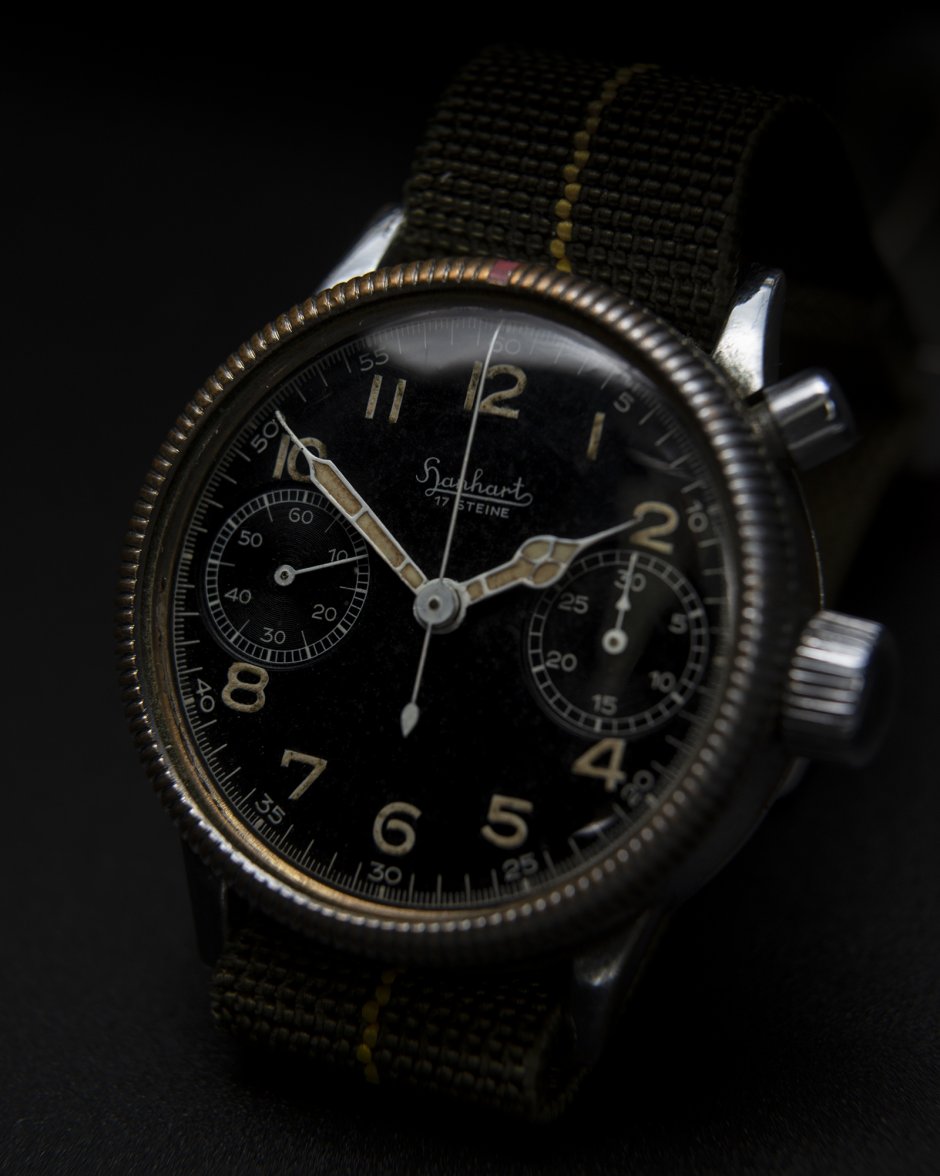 FS Hanhart Cal.40 mono pusher WW2 chronograph from c.1940