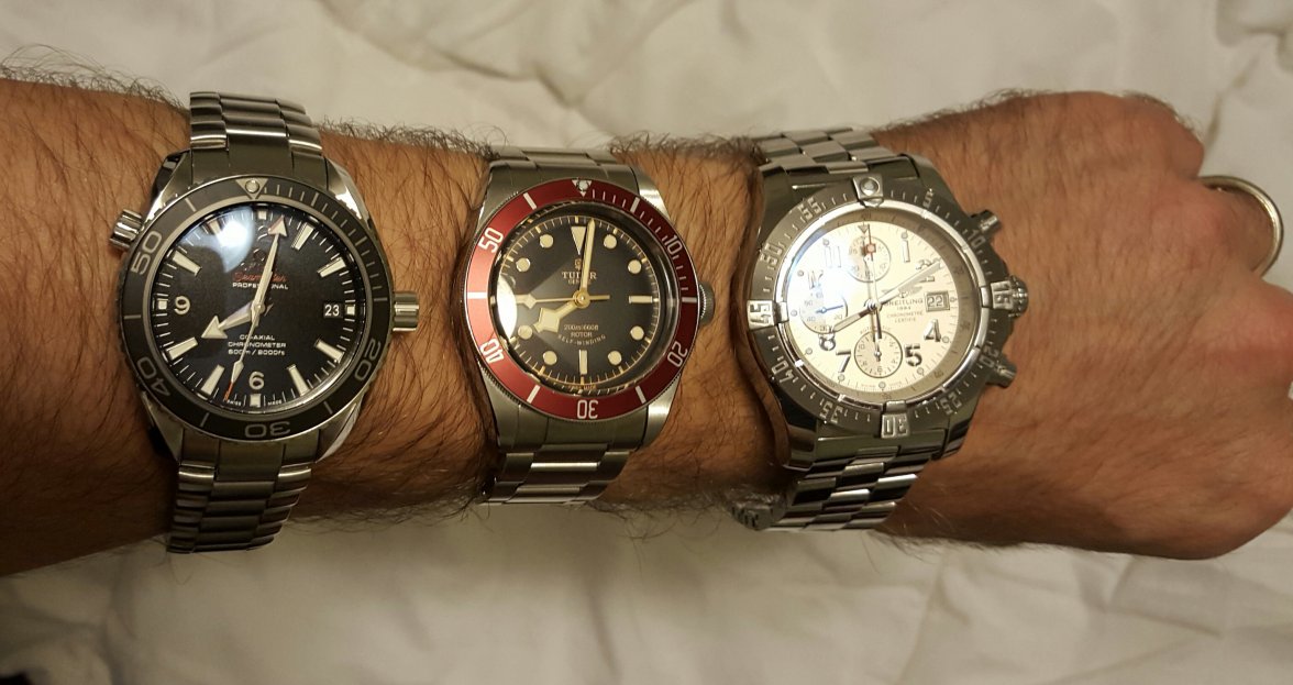 Pics of 45mm and 42mm Planet Oceans on wrists please | Omega Forums
