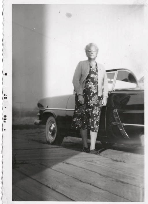 GRANDMA AND HER NEW FORD ca FALL 1956.jpg