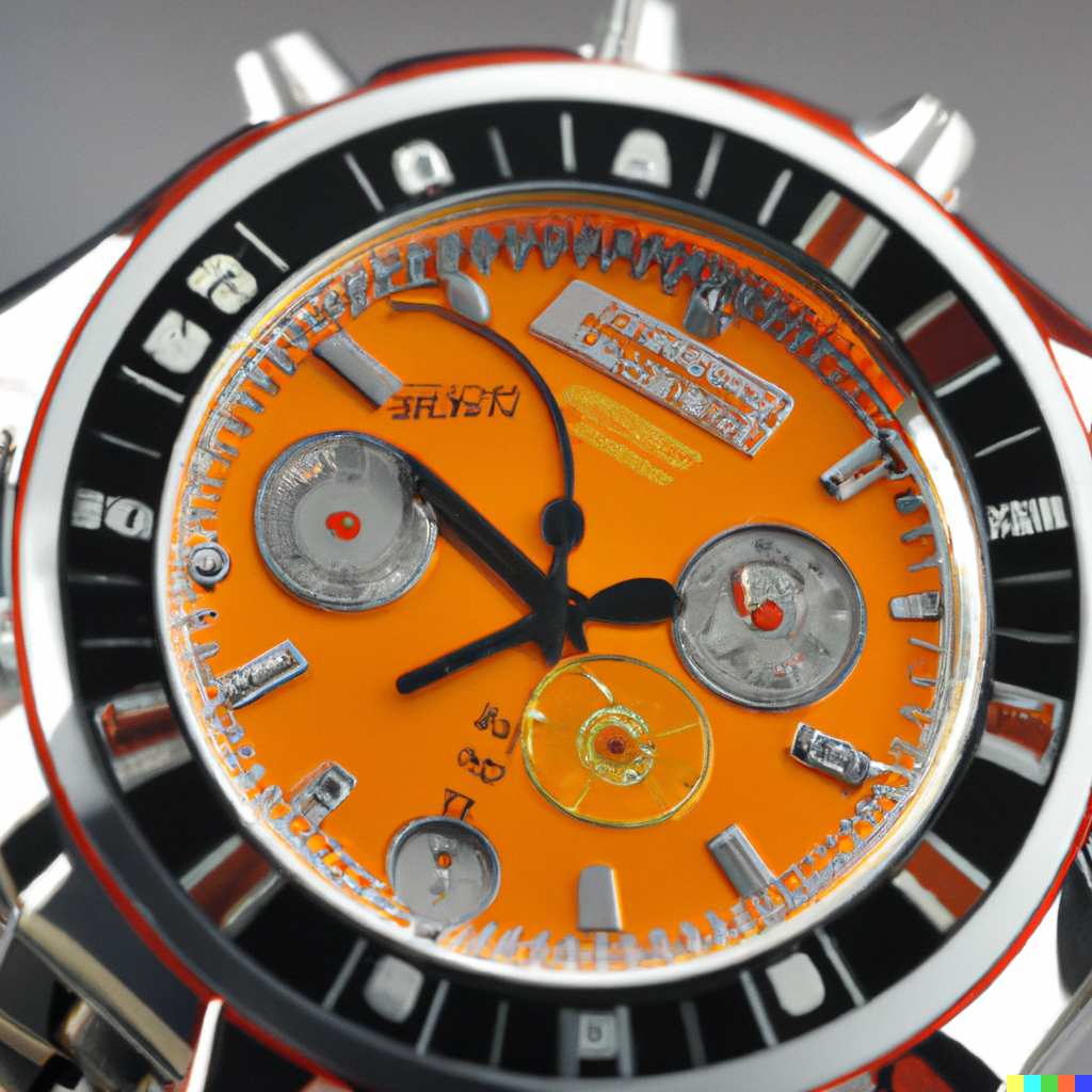 DALL·E 2022-08-01 06.54.35 - Omega Speedmaster with an orange dial.png