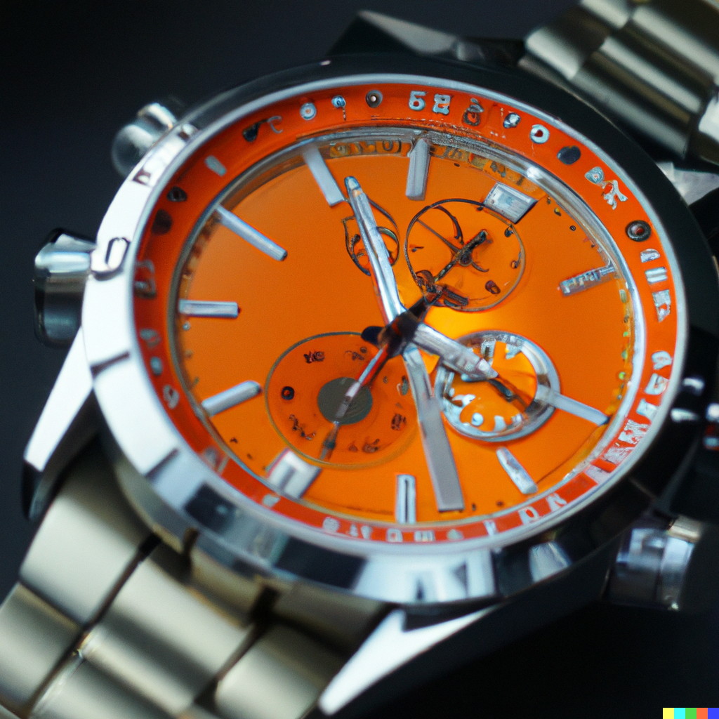 DALL·E 2022-08-01 06.54.44 - Omega Speedmaster with an orange dial.png