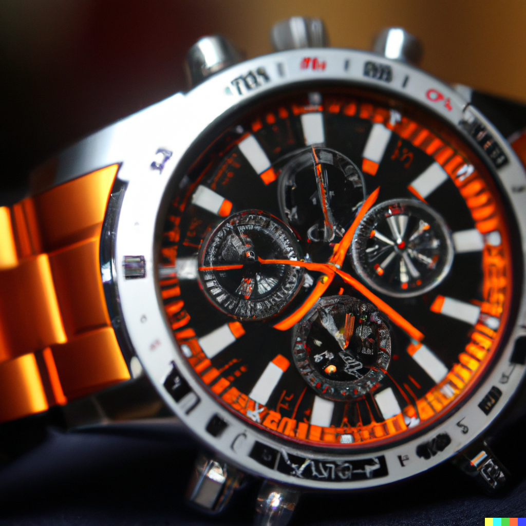 DALL·E 2022-08-01 06.55.01 - Omega Speedmaster with an orange dial.png