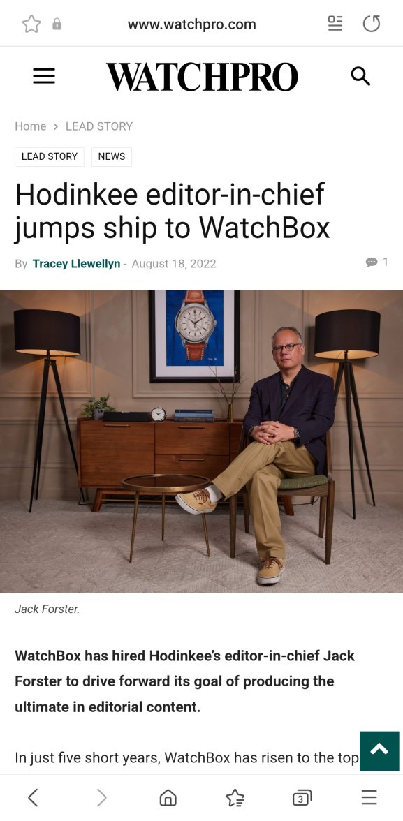 Gossip Jack Forster leaves Hodinkee for Watchbox AND Cole Pennington