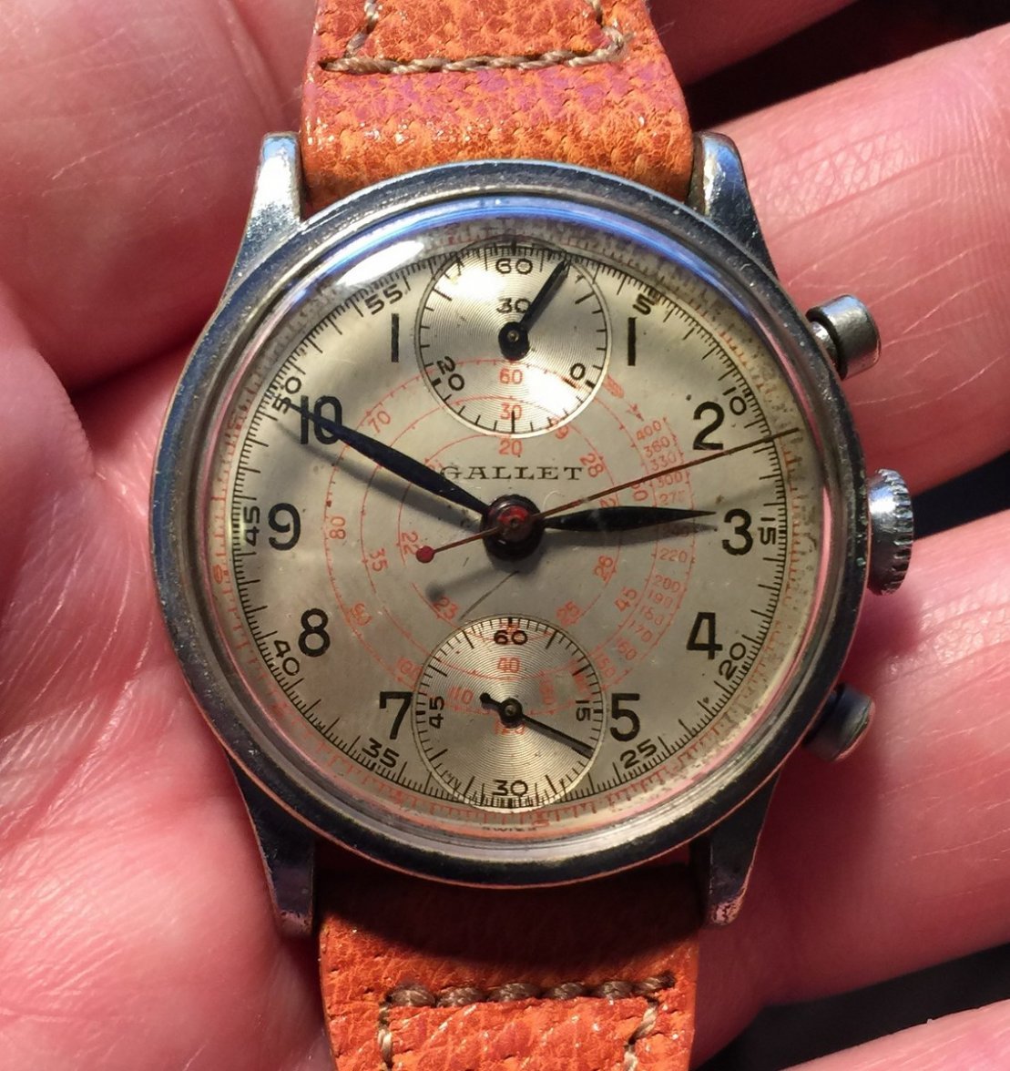 Gallet Chronograph red outer telemeter inner red Snail Tachymeter (Copy).JPG