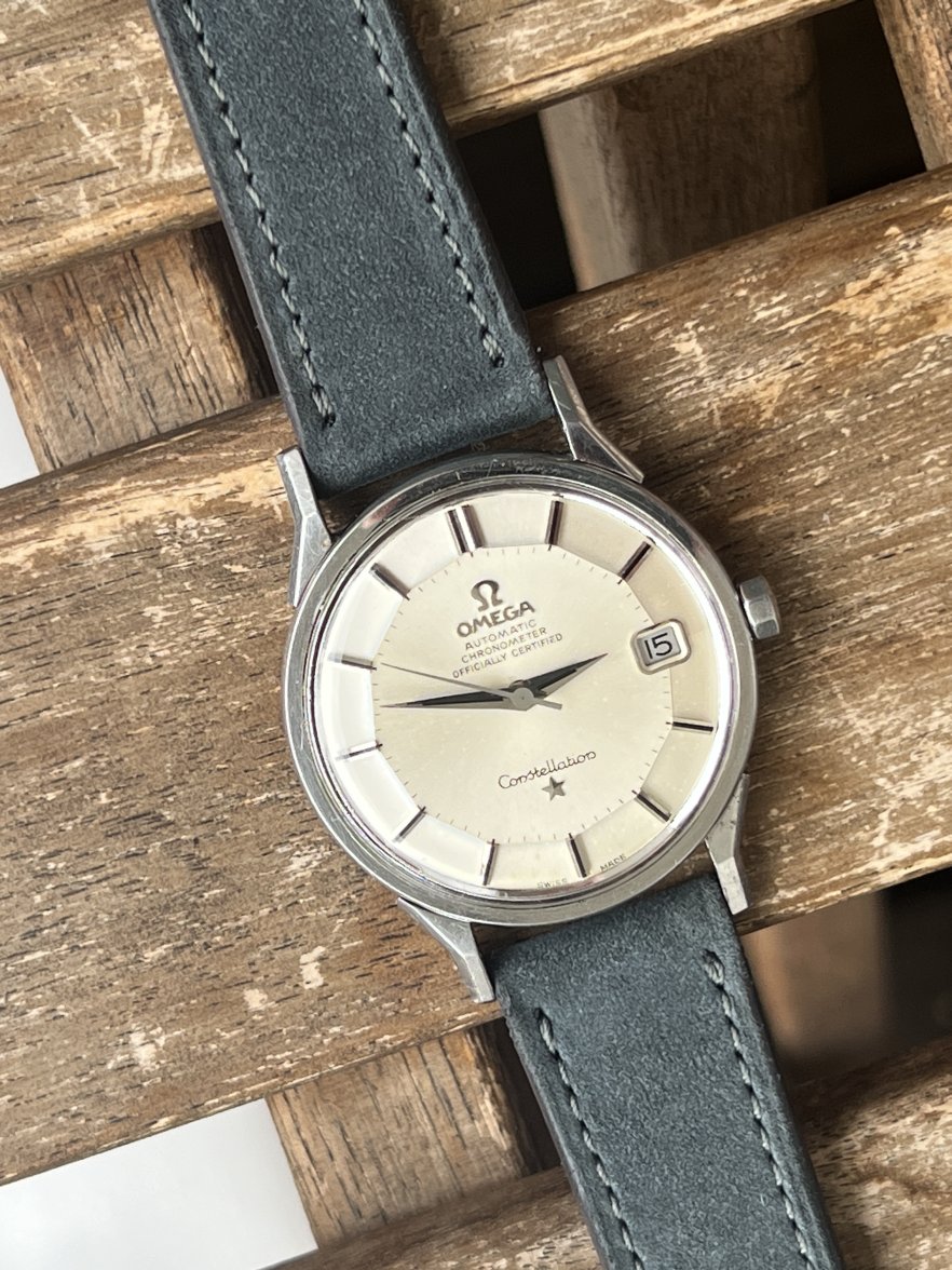 SOLD Omega Constellation Dogleg case Pie Pan Dial