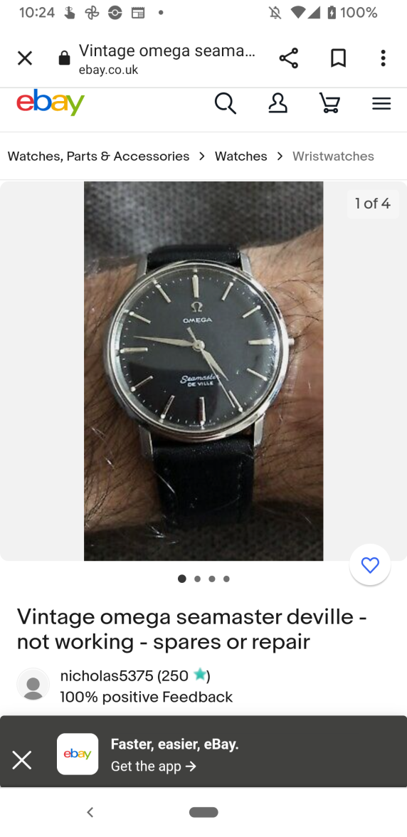 Easy to fix Missing crown Omega Seamaster De Ville 1960s Omega