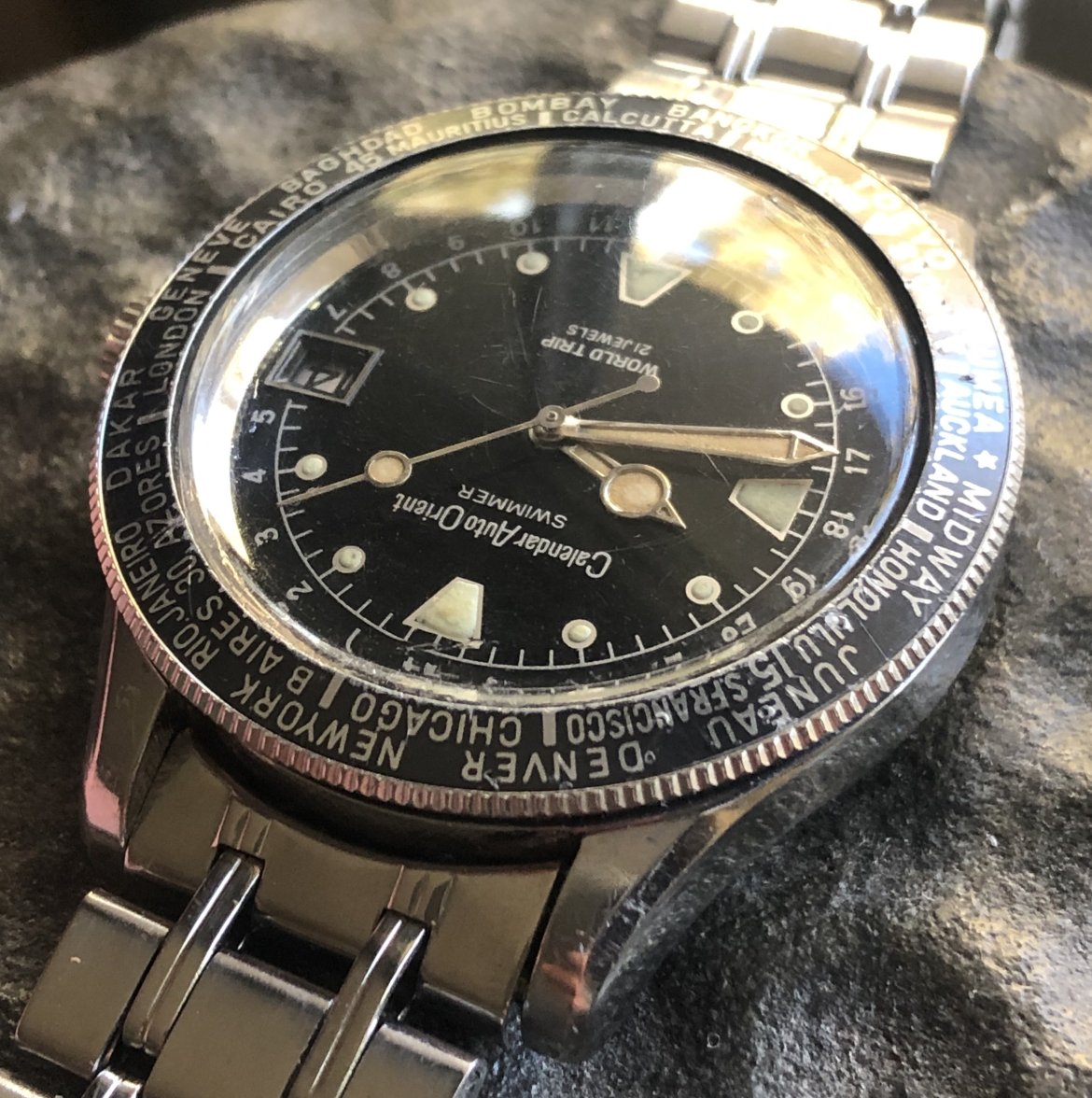 SOLD - Big 1960s Orient Swimmer World Trip Diver with gorgeous