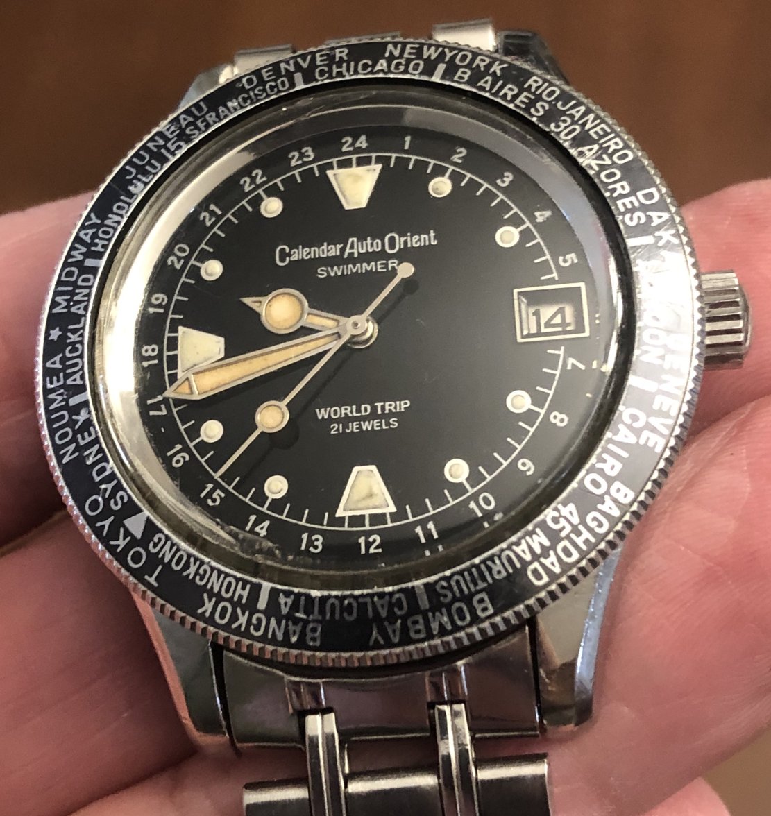 SOLD - Big 1960s Orient Swimmer World Trip Diver with gorgeous