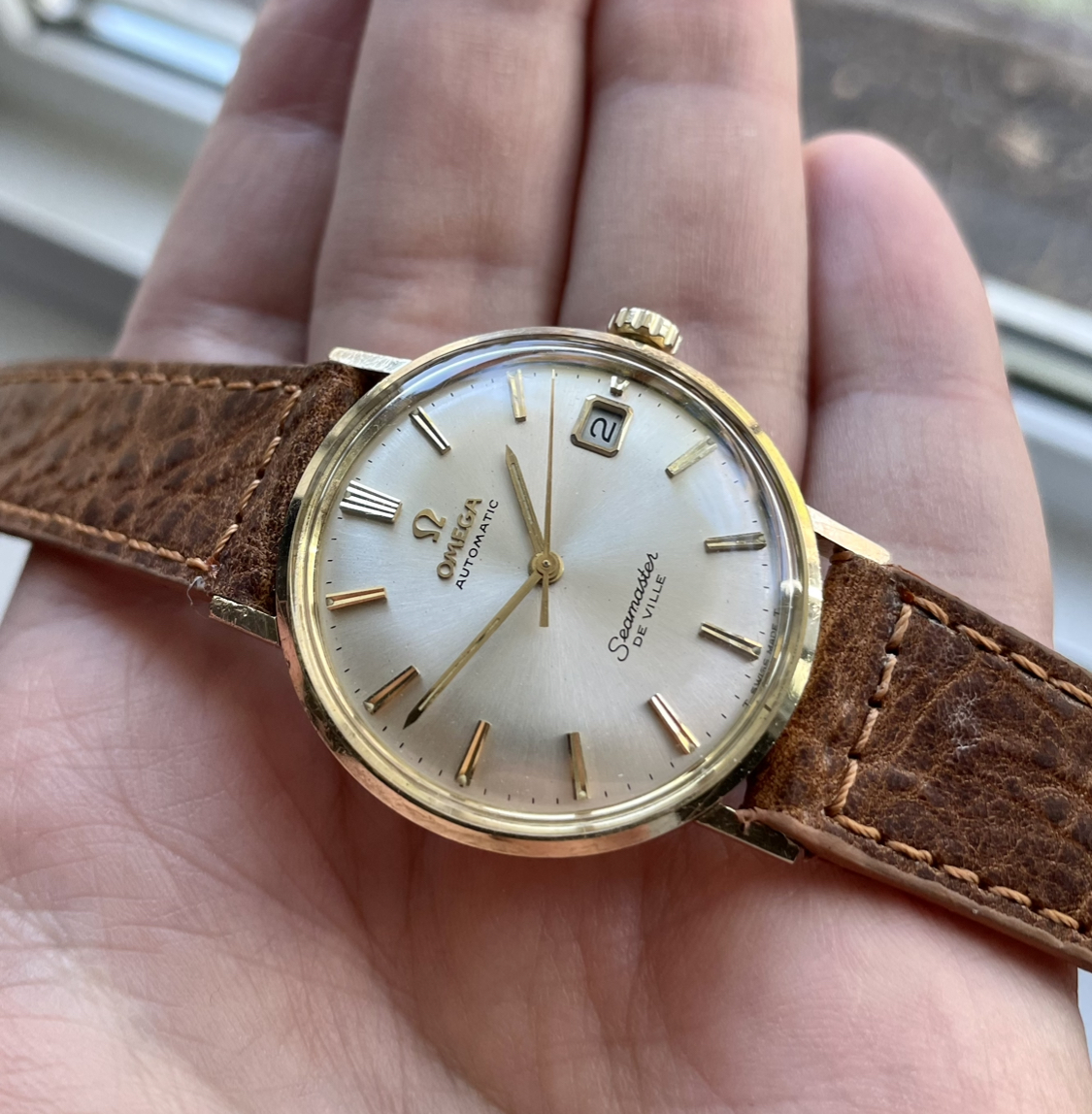 SOLD - Vintage Omega Seamaster DeVille SOLID 14k Yellow Gold