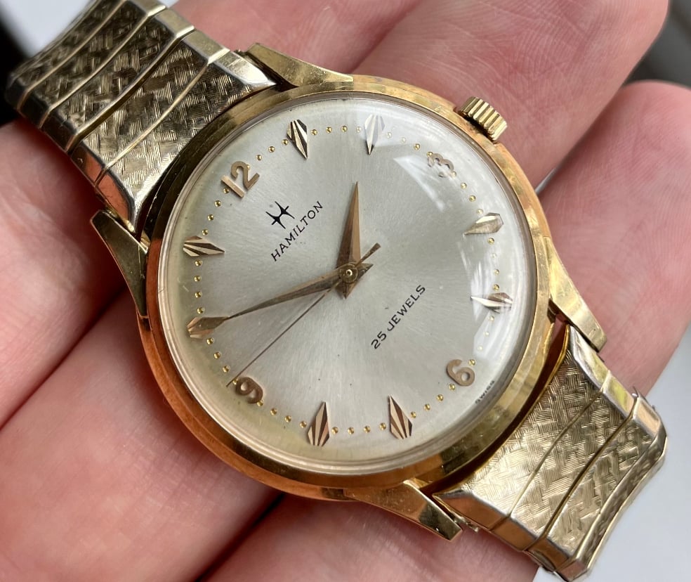 Hamilton thin sale o matic gold