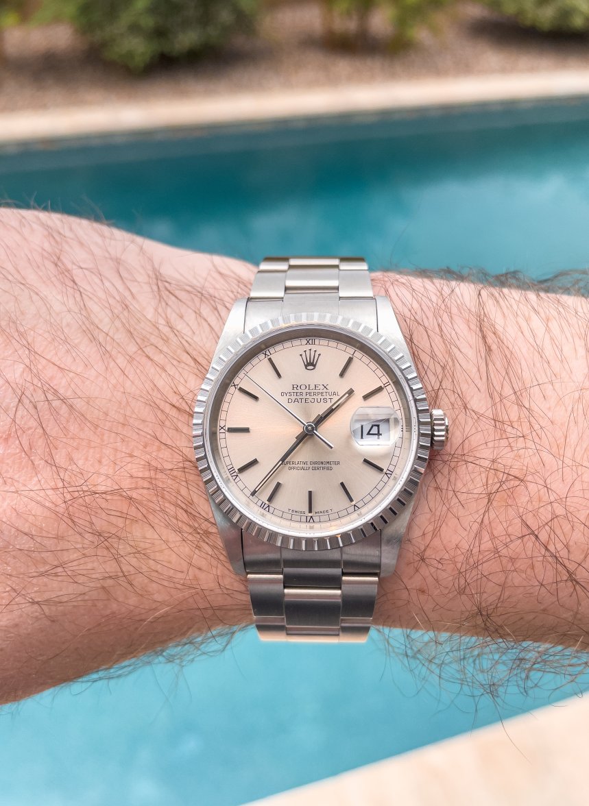 Rolex datejust 36 on large clearance wrist