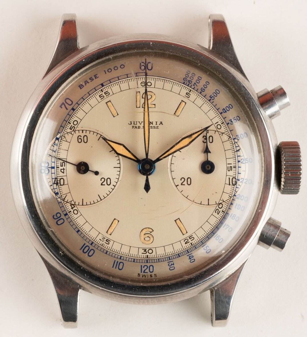 Juvenia inverted pusher Chronograph on Ebay Omega Forums