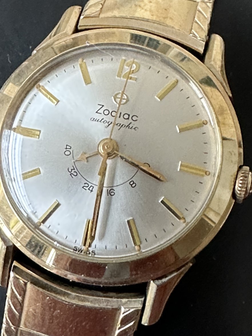 SOLD - 1960's Zodiac Autographic Reserve Power 10k Gold Filled