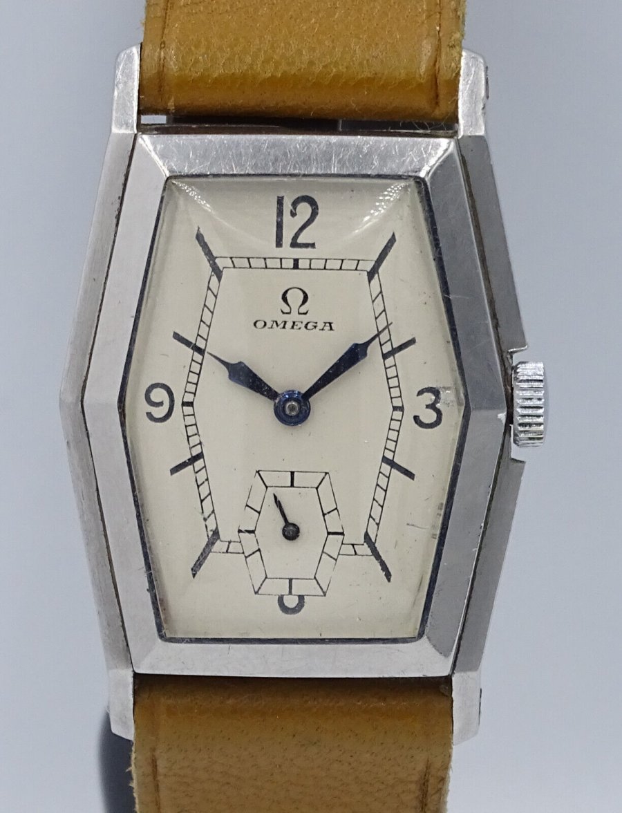 V.Rare Vintage stainless steel Omega Recangular Art Deco cal.T17 original box 7.jpg