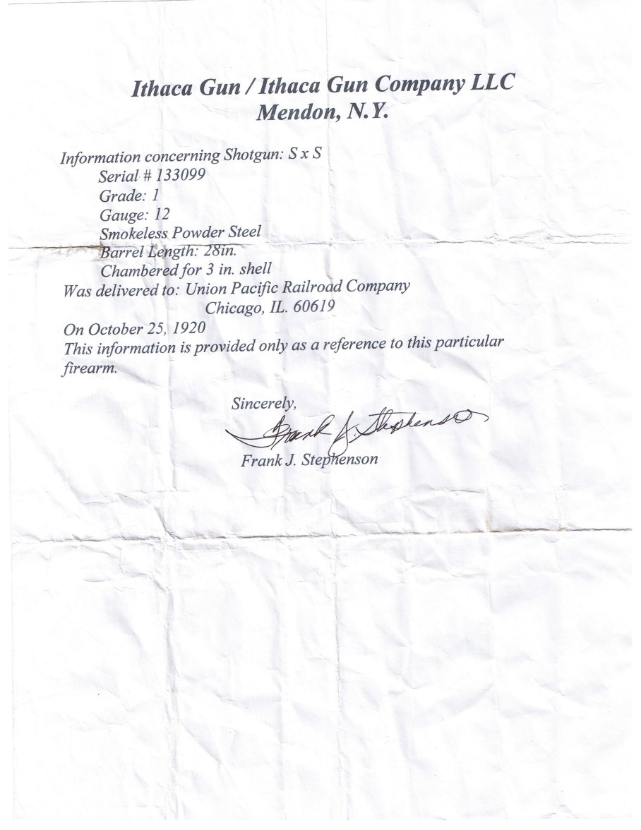 Ithaca SxS Minier Shotgun Provenance SN133099.jpg